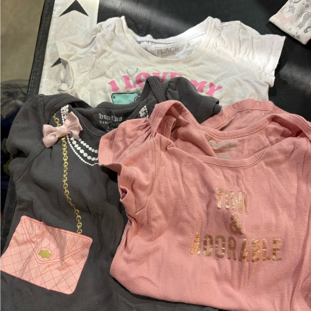 Baby Bodysuit Set - Pink, Gray & White One-Piece Tops